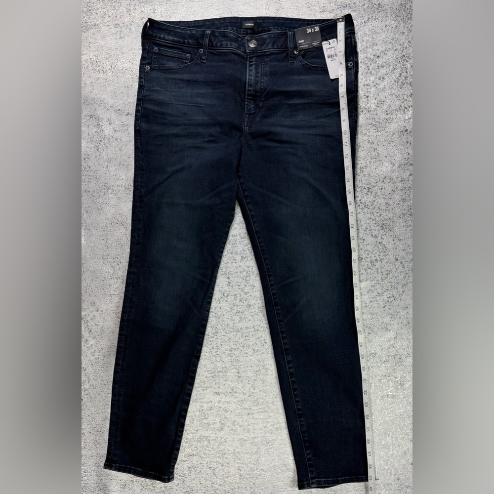 EXPRESS Men’s Skinny Hyper Stretch Jeans 34x30 Dark Wash - Picture 10 of 15